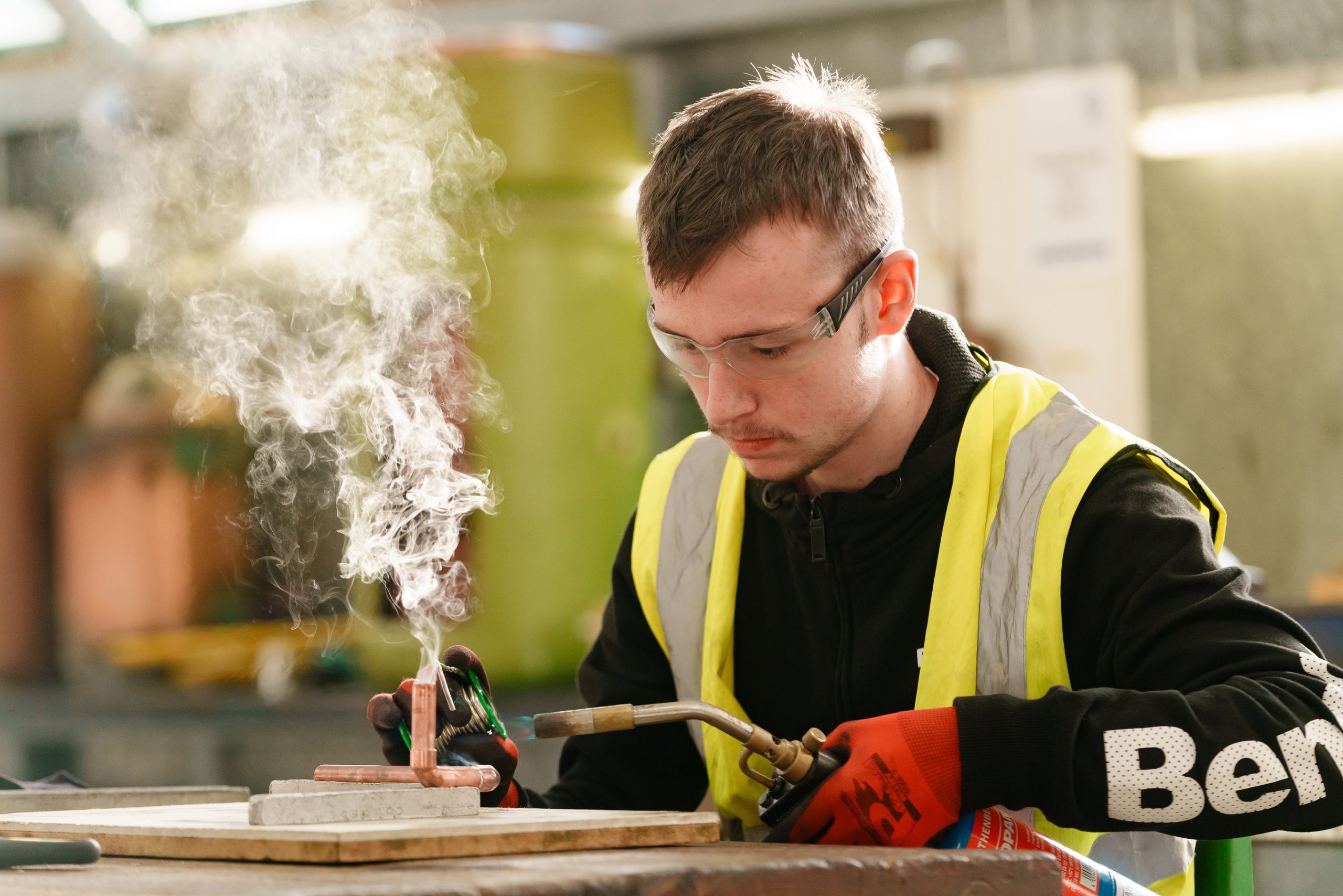Plumbing student at Cornwall College